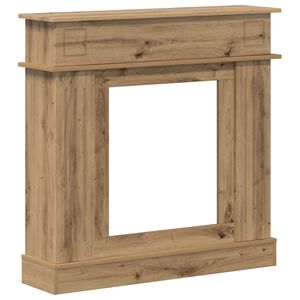 vidaXL Marco de chimenea Roble artisan 102 x 26 x 100 cm