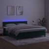 vidaXL Cama box spring colch&oacute;n y LED terciopelo verde oscuro 160x200cm