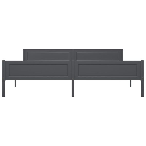 vidaXL Estructura de cama sin colch&oacute;n madera de pino gris 200x200 cm