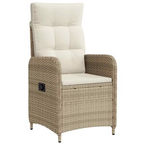 vidaXL Silla de jard&iacute;n reclinable Beige y blanco crema 57 x 63 x 94 cm