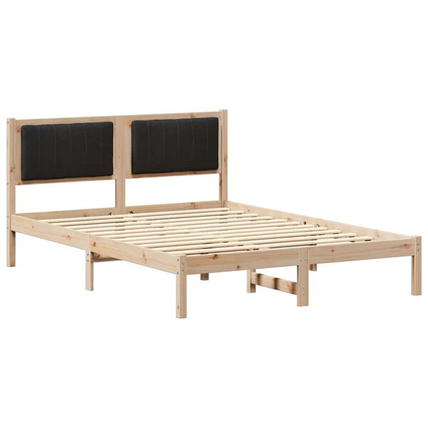 vidaXL Estructura de Cama con Cabecera Tapizada Negro 140 x 200 cm