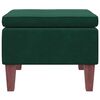vidaXL Taburete con patas de madera terciopelo verde oscuro