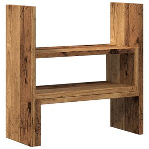vidaXL Organizador escritorio ajustable madera envejecida 40x17x41 cm