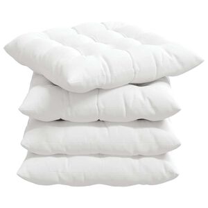 vidaXL Cojines para asiento 4 uds. Tela Blanco 40 x 40 x 6 cm