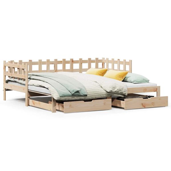 vidaXL Sof&aacute; cama nido con cajones sin colch&oacute;n 90x190 cm