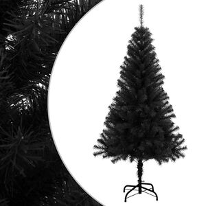 vidaXL &Aacute;rbol de Navidad artificial con soporte PVC negro 150 cm