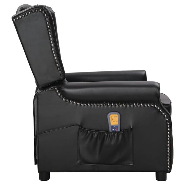 vidaXL Sillón reclinable de cuero sintético negro brillante