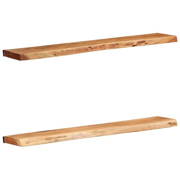 vidaXL Estantes de pared 2 unidades 100x20x3,5 cm madera maciza acacia