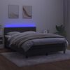vidaXL Cama box spring colch&oacute;n y LED terciopelo gris oscuro 140x190 cm