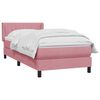 vidaXL Cama box spring con colch&oacute;n terciopelo rosa 80x220 cm