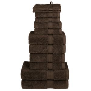 vidaXL Juego de toallas premium SOLUND 12 unidades marr&oacute;n 600 gsm