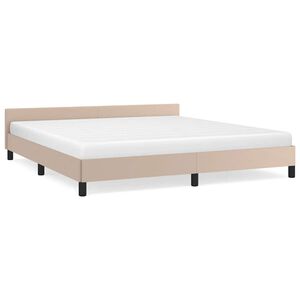 vidaXL Estructura de cama con cabecero sin colch&oacute;n capuchino 180x200cm