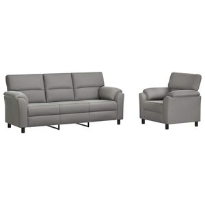 vidaXL Juego de Sof&aacute; 2 uds. 4 plaza Gris Claro 214 x 85 x 93 cm