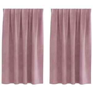 vidaXL Cortinas opacas 2 pcs Rosa Oscuro 140 x 140 cm Terciopelo