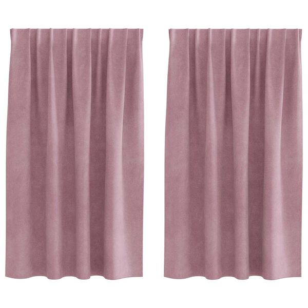 vidaXL Cortinas opacas 2 pcs Rosa Oscuro 140 x 140 cm Terciopelo