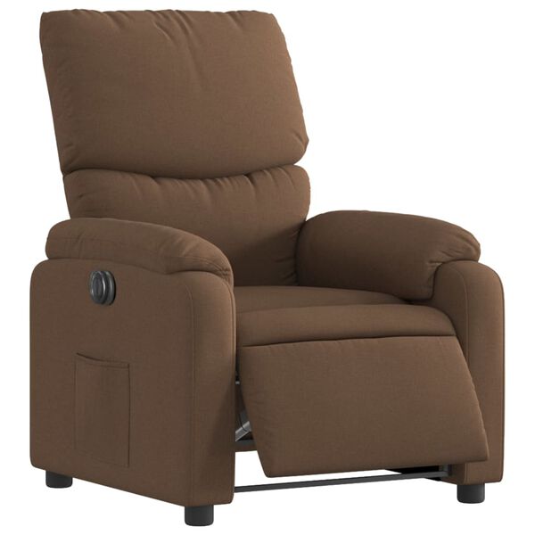 vidaXL Sillón reclinable eléctrico de tela marrón