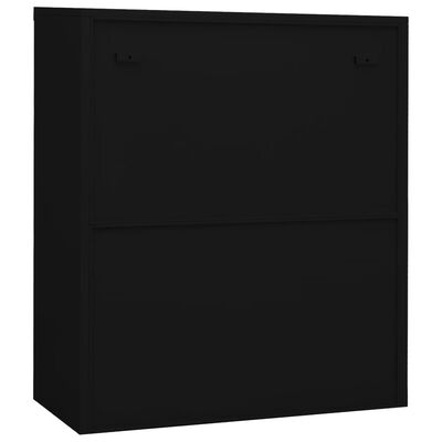 vidaXL Armario de oficina de acero negro 90x40x105 cm