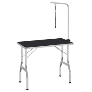 vidaXL Mesa de ba&ntilde;o para perros, gatos y mascotas ajustable 1 lazo