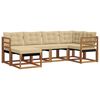 vidaXL Conjunto de sof&aacute;s de exterior con coj&iacute;n 6 pcs Natural y Beige
