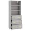 vidaXL Aparador alto madera contrachapada gris sonoma 69,5x34x180 cm