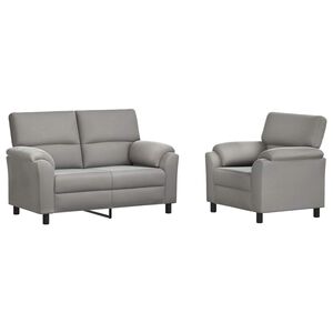 vidaXL Juego de Sof&aacute; 2 pcs Gris Claro Terciopelo