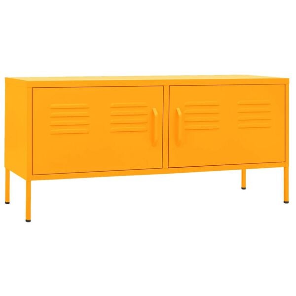 vidaXL Mueble para TV de acero amarillo mostaza 105x35x50 cm
