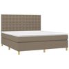 vidaXL Cama box spring con colch&oacute;n tela gris taupe 180x200 cm