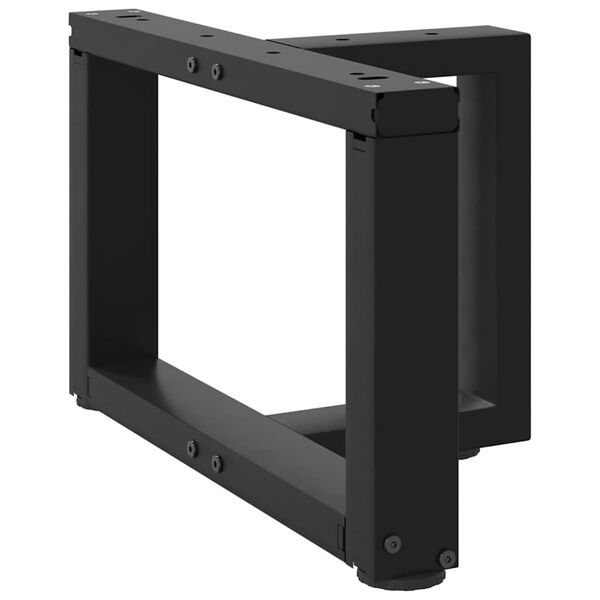 vidaXL Patas para mesa de centro en forma de T (2 unidades), color negro, 40 x 25 x (30-31) cm, acero