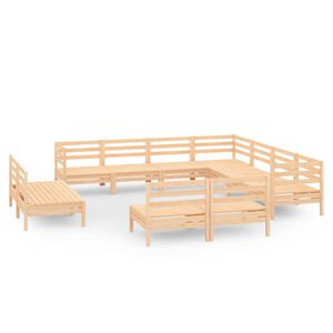 vidaXL Juego de muebles de jard&iacute;n 11 piezas madera maciza de pino
