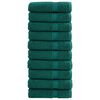vidaXL Toallas de ducha SOLUND 10 unidades verde 70x140 cm 600 gsm