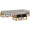 vidaXL Conjunto de sof&aacute;s de exterior 8 pcs Natural y Gris Claro
