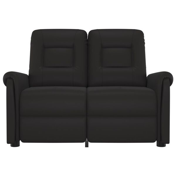 vidaXL Sill&oacute;n reclinable de masaje de 2 plazas cuero sint&eacute;tico negro