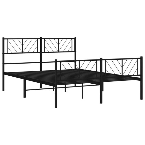 vidaXL Estructura cama sin colchón con estribo metal negro 160x200 cm