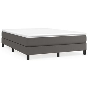 vidaXL Estructura de cama con somier cuero sint&eacute;tico gris 140x190 cm