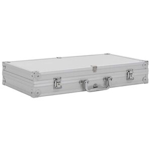 vidaXL Malet&iacute;n para armas de aluminio y ABS plateado