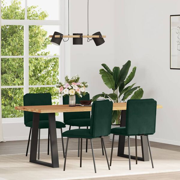 vidaXL Sillas de comedor 4 unidades terciopelo verde oscuro