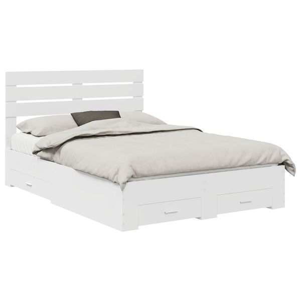 vidaXL Estructura de cama con caj&oacute;n con cabecera Madera contrachapada