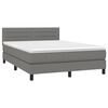 vidaXL Cama box spring con colch&oacute;n tela gris oscuro 140x190 cm