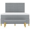 vidaXL Cama tipo Box Spring con colch&oacute;n Gris Claro 140 x 190 cm tela