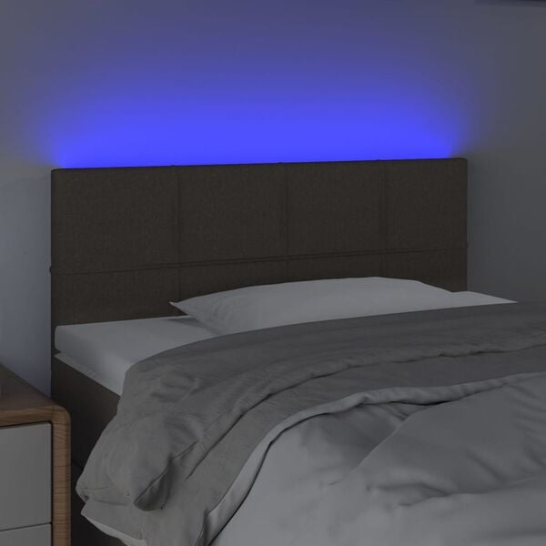 vidaXL Cabecero con LED de tela gris taupe 100x5x78/88 cm