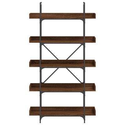 vidaXL Librería 5 estantes madera ingeniería marrón 100x33x180,5 cm
