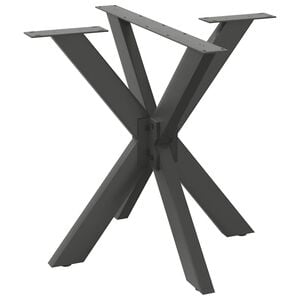 vidaXL Pata de mesa de comedor forma ara&ntilde;a antracita 85x85x(72-73) cm acero