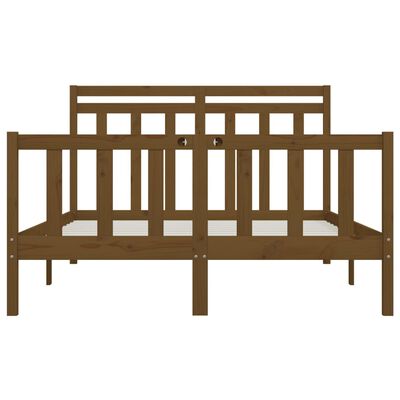 vidaXL Estructura de cama de madera maciza marrón miel 120x200 cm