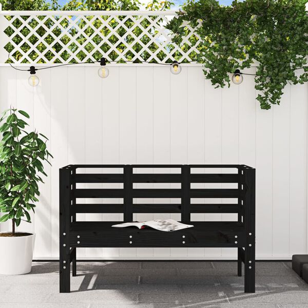vidaXL Banco de jard&iacute;n madera maciza de pino negro 111,5x53x71 cm