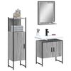 vidaXL Set de muebles de ba&ntilde;o 3 pzas madera contrachapada gris sonoma