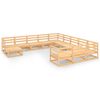 vidaXL Juego de muebles de jard&iacute;n 12 piezas madera maciza de pino