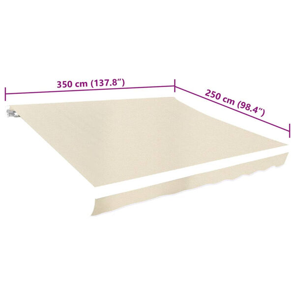 vidaXL Toldo de lona blanco crema 350x250 cm