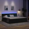 vidaXL Cama con almacenamiento y LED con LED Negro 200 x 200 cm tela