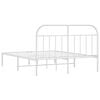 vidaXL Estructura cama sin colch&oacute;n con cabecero metal blanco 180x200cm