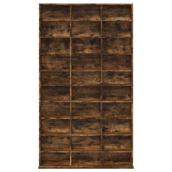 vidaXL Estanter&iacute;a de CD contrachapada roble ahumado 102x23x177,5 cm